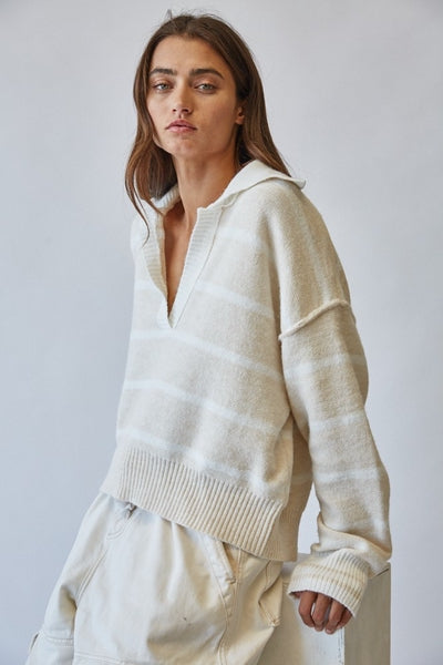 V-Neck Flax Sweater
