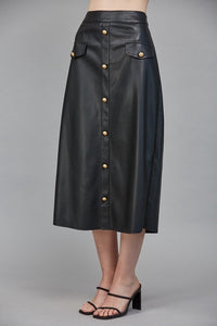 Galdeaux Faux Leather Skirt