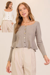 Liza Tailored Button Up Top
