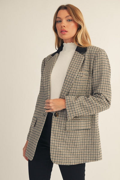 Calvin Houndstooth Blazer