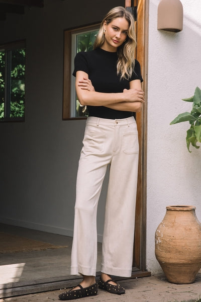 Faux Suede Trousers