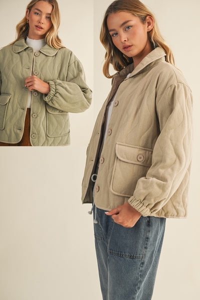 Cotton Canvas Puffer Coat