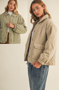 Cotton Canvas Puffer Coat