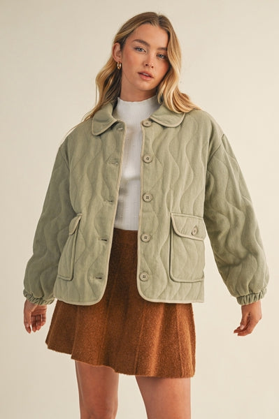 Cotton Canvas Puffer Coat