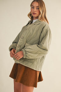 Cotton Canvas Puffer Coat