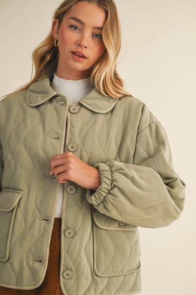 Cotton Canvas Puffer Coat