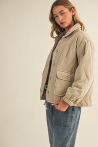 Cotton Canvas Puffer Coat