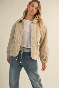 Cotton Canvas Puffer Coat