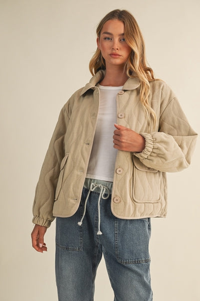 Cotton Canvas Puffer Coat
