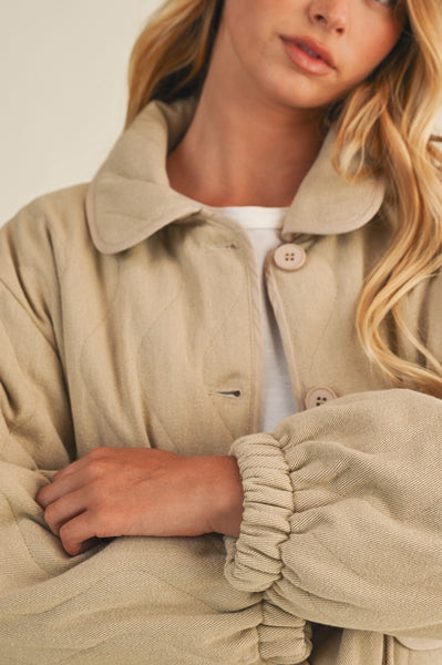 Cotton Canvas Puffer Coat
