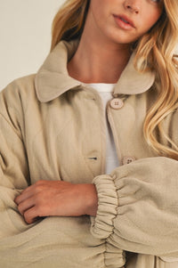 Cotton Canvas Puffer Coat