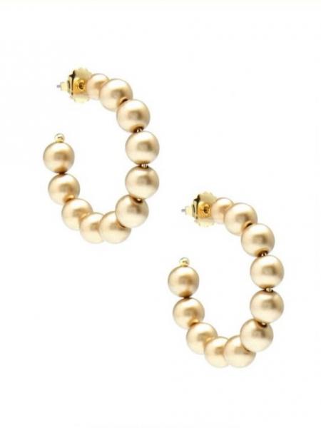 Gold Pearl Hoop Earrings