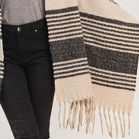 Black Striped Blanket Scarf