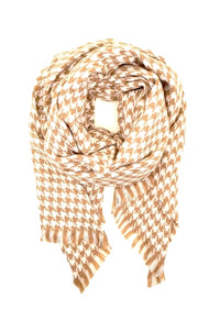 Houndstooth Scarf Beige