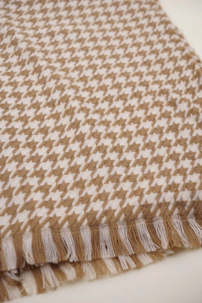 Houndstooth Scarf Beige
