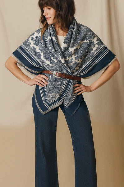 Navy Forest Print Scarf