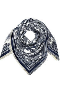 Navy Forest Print Scarf