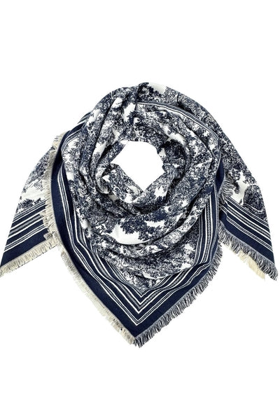 Navy Forest Print Scarf