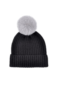 Black + Grey Pom Beanie