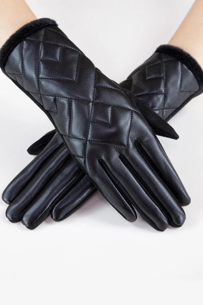 Berg Fur Trim Gloves Black