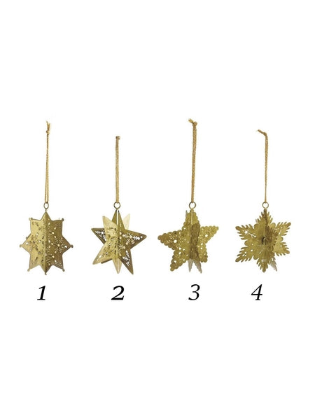 Antique Gold 3D Snowflake Ornament