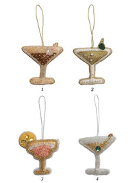 Beaded Fabric Cocktail Ornament