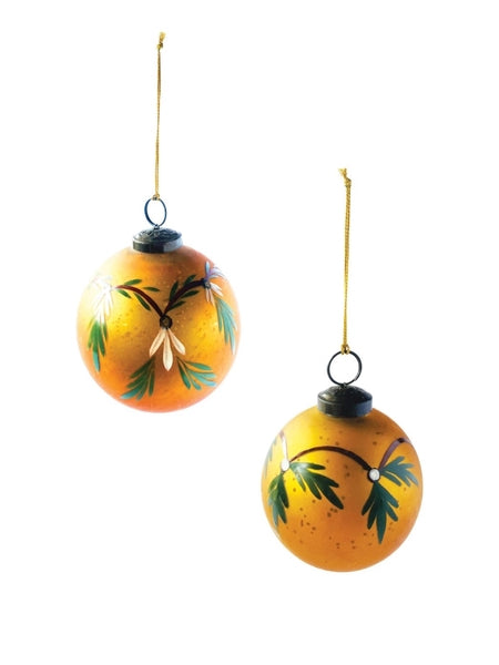 Hand-Painted Garland Glass Ornament