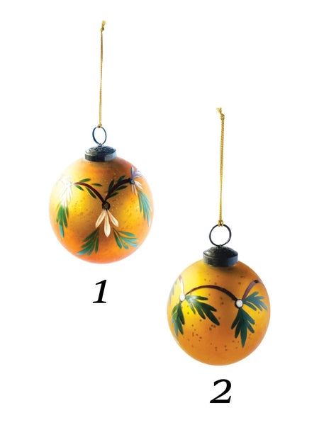 Hand-Painted Garland Glass Ornament