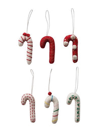 Handmade Felt Candy Cane Ornament