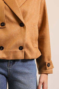Suede Cropped Trench Coat