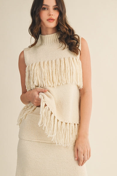 Fringe Sleeveless Sweater