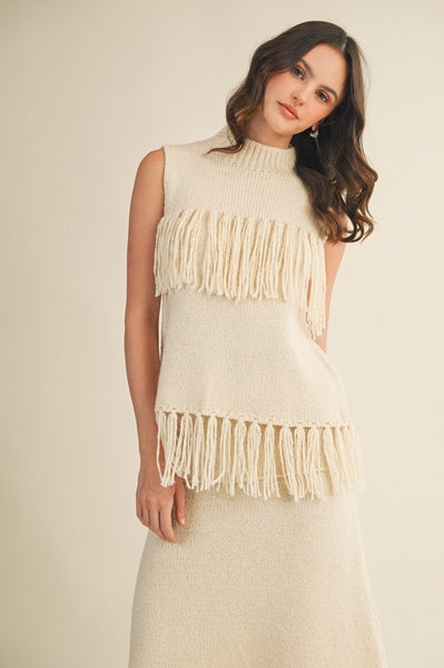 Fringe Sleeveless Sweater