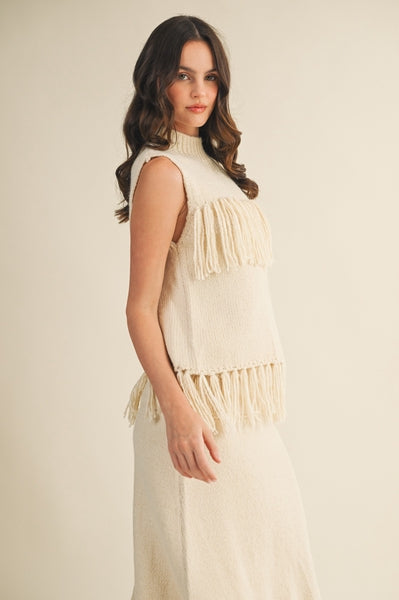 Fringe Sleeveless Sweater