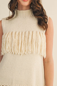 Fringe Sleeveless Sweater