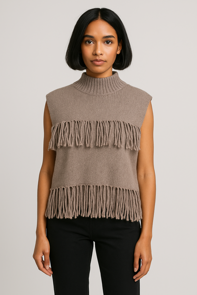 Fringe Sleeveless Sweater