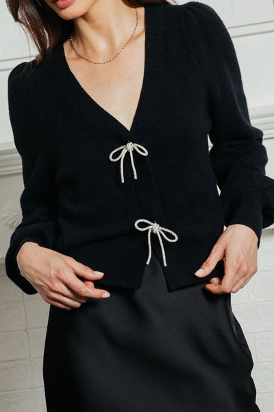Pavé Bow Cardigan