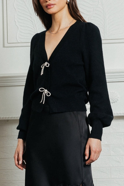 Pavé Bow Cardigan