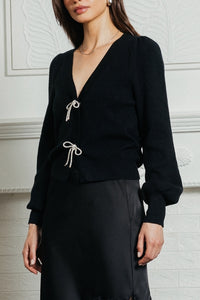 Pavé Bow Cardigan