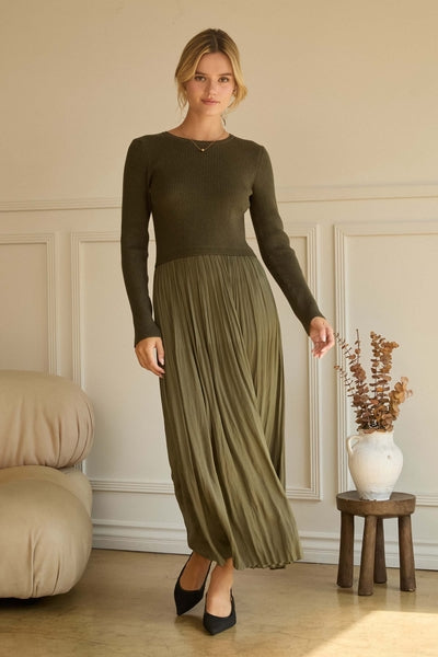 Crepe Skirt Sweater Top Dress