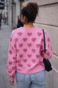 Color Block Heart Sweater