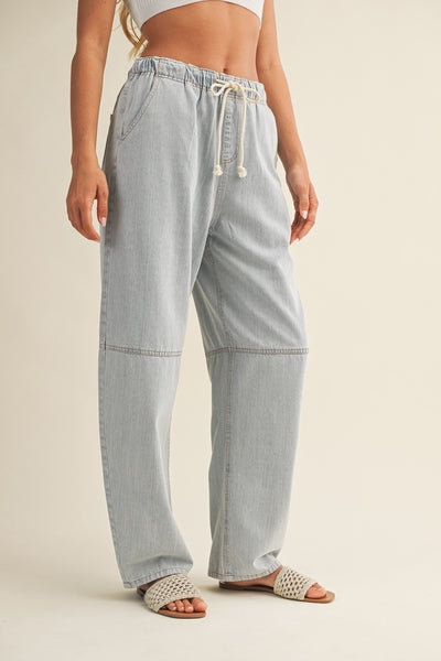 Drawstring Baggy Denim