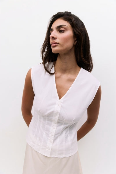 Poplin Pleated Top