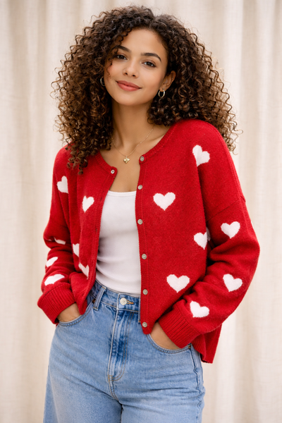Recycled Fabric Heart Cardigan