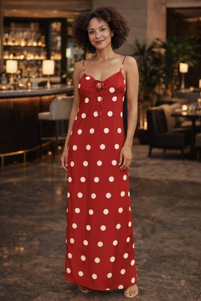 Polka Dot Tie Front Dress