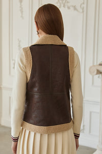 Aviator Faux Leather Vest