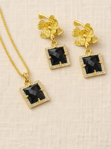 Onyx Filigree Earrings
