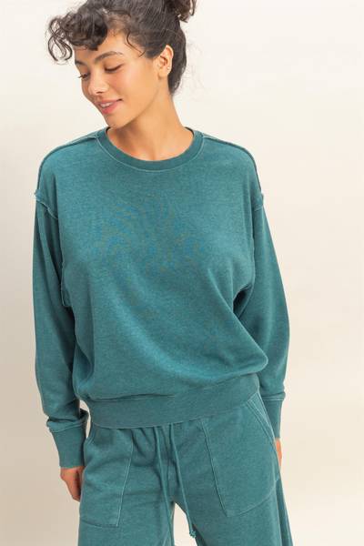 Raw Edge Mineral Washed Sweatshirt