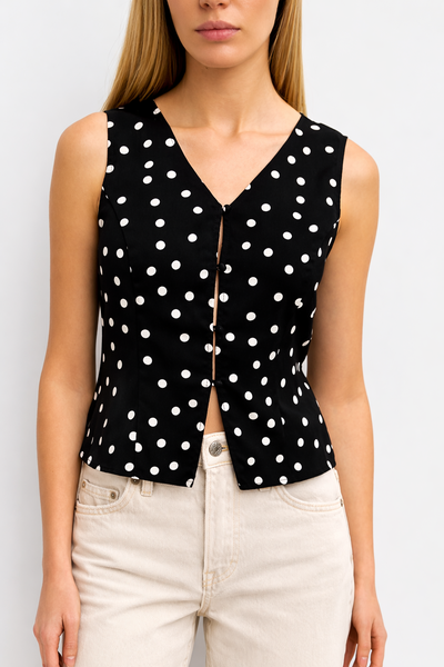 Kelly Polka Dot Top