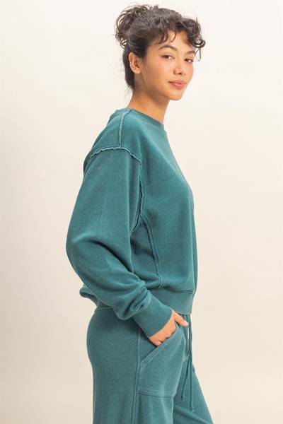 Raw Edge Mineral Washed Sweatshirt
