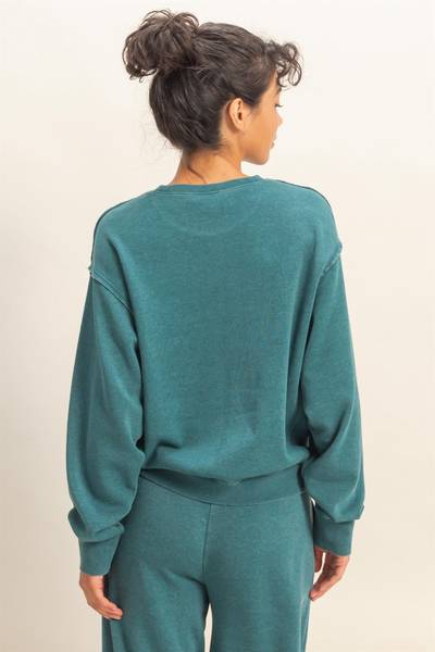 Raw Edge Mineral Washed Sweatshirt